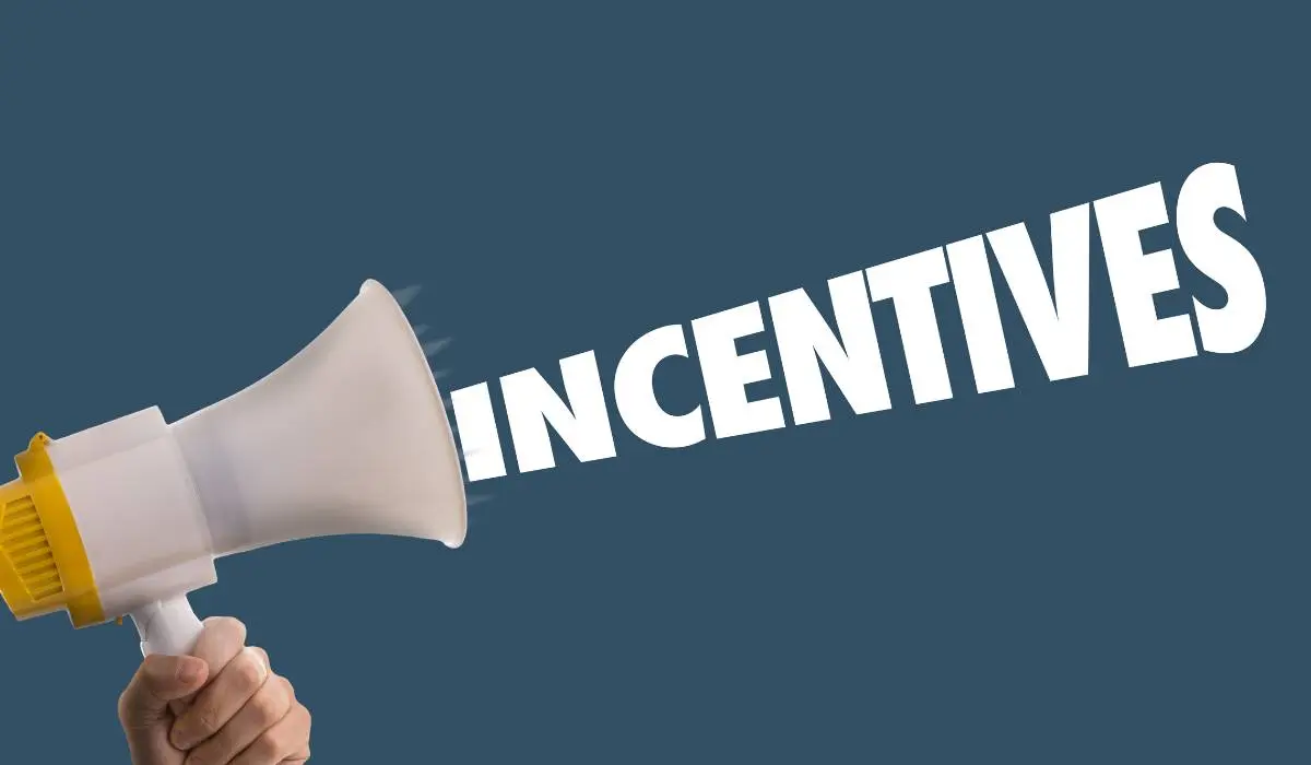 the word "INCENTIVES" coming out a megaphone