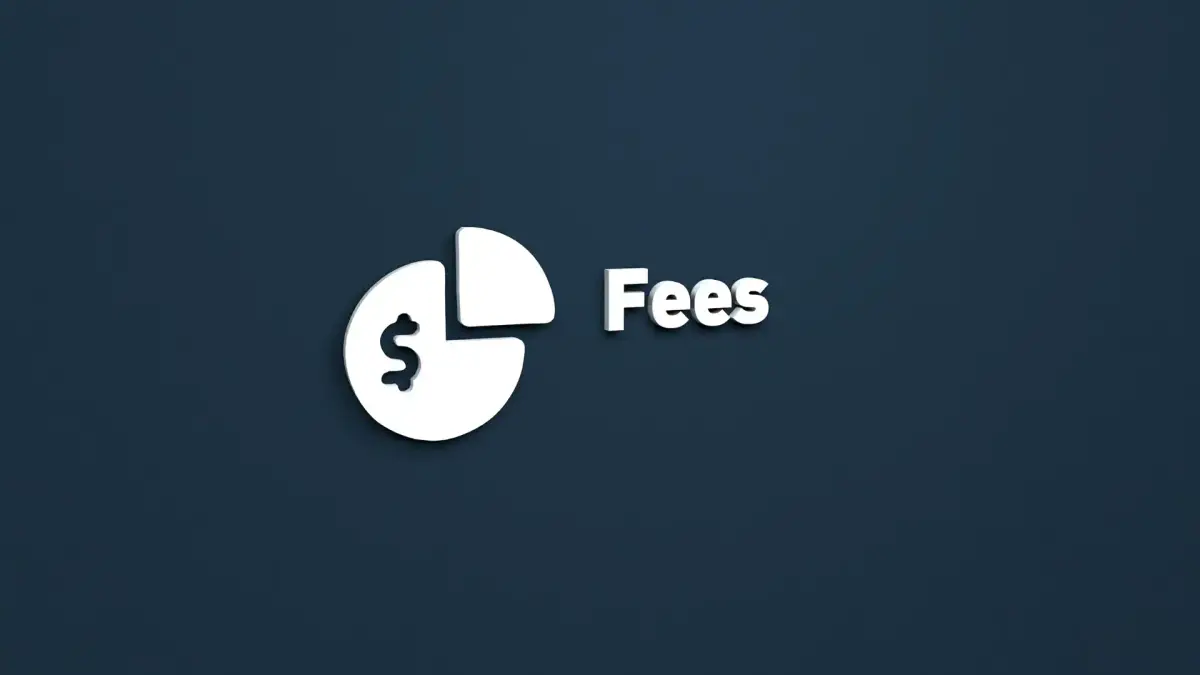 pie chart of dollar sign and fees